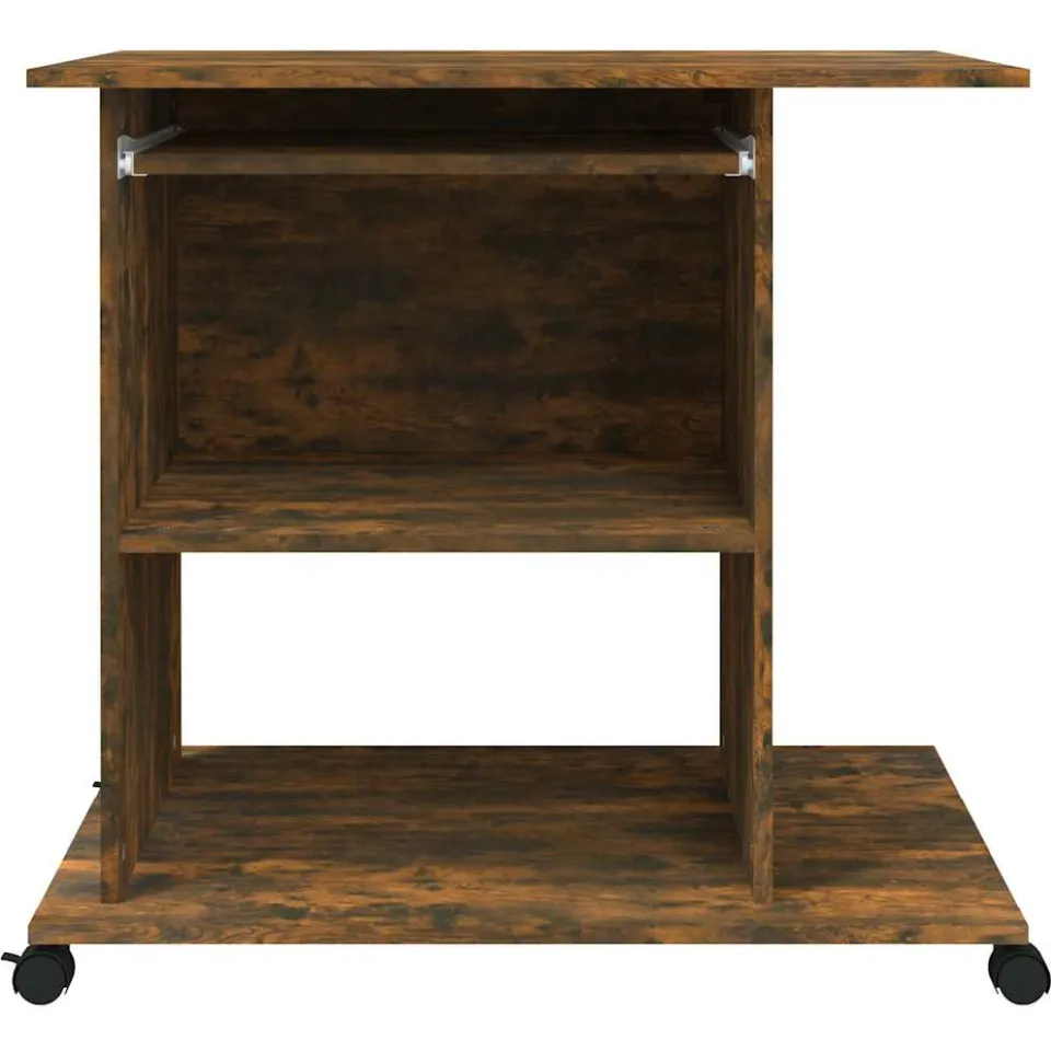 vidaXL Computerbureau 80x50x75 cm bewerkt hout gerookt eikenkleurig, foto 3