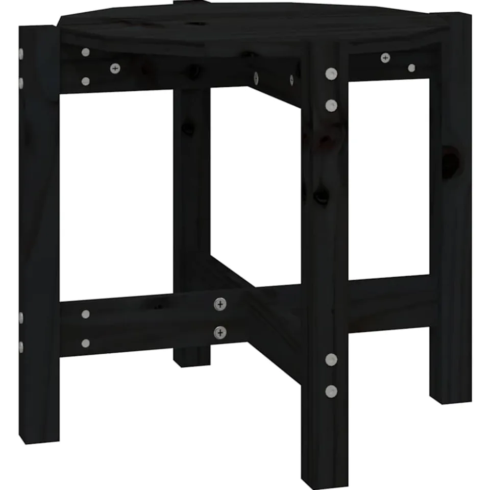 vidaXL Salontafel Ø 52,5x45 cm massief grenenhout zwart