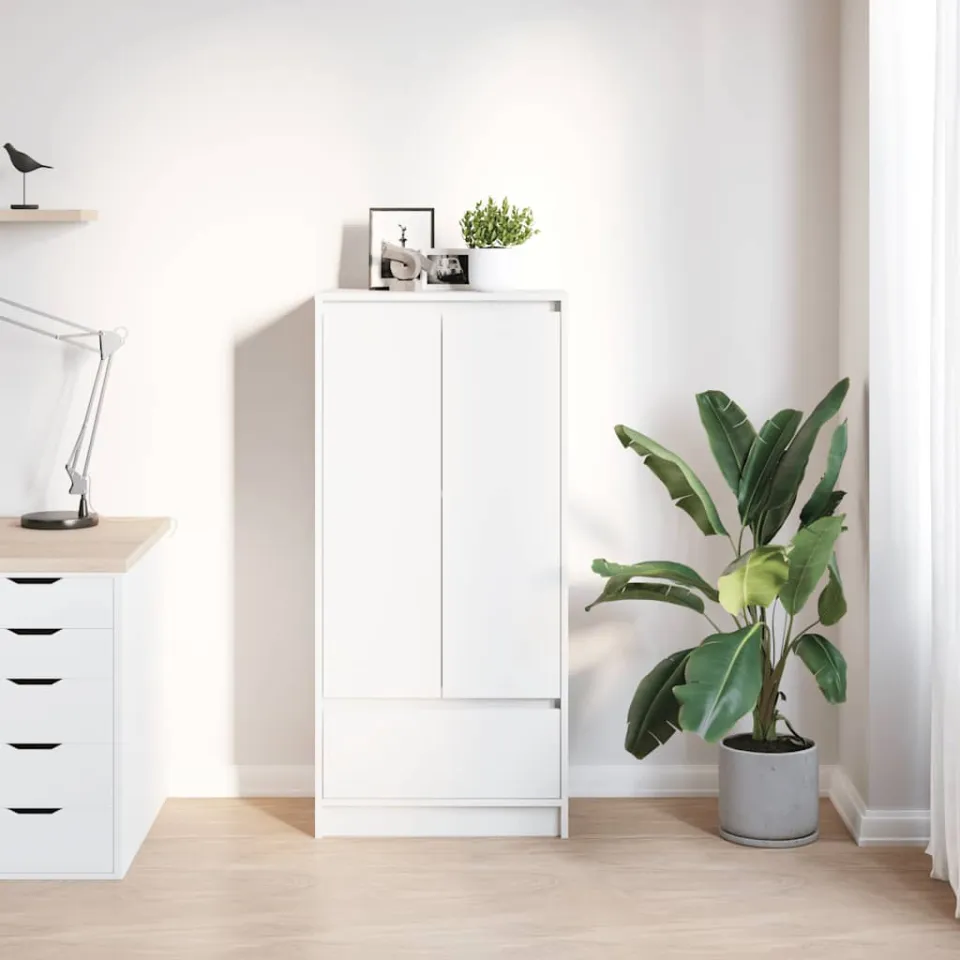 vidaXL Kast met lade 55,5x34x119,5 cm spaanplaat wit, foto 3