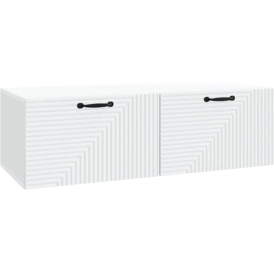 vidaXL Wandbeugel TV-kast Wit 98 x 41 x 30 cm Bewerkt hout, foto 3