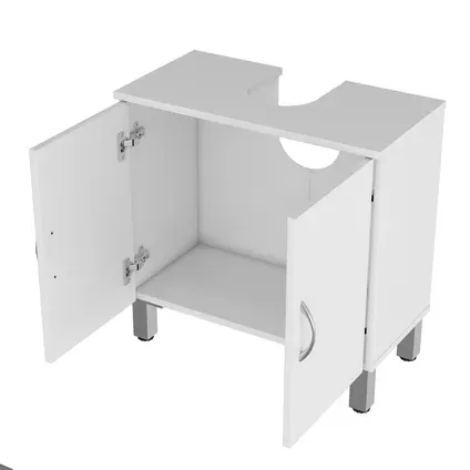 Baseline - Praxis Eigen Merk Baseline Wastafelonderkast Essenziale 60cm - Wit Mat - Met 2 Deuren, foto 3
