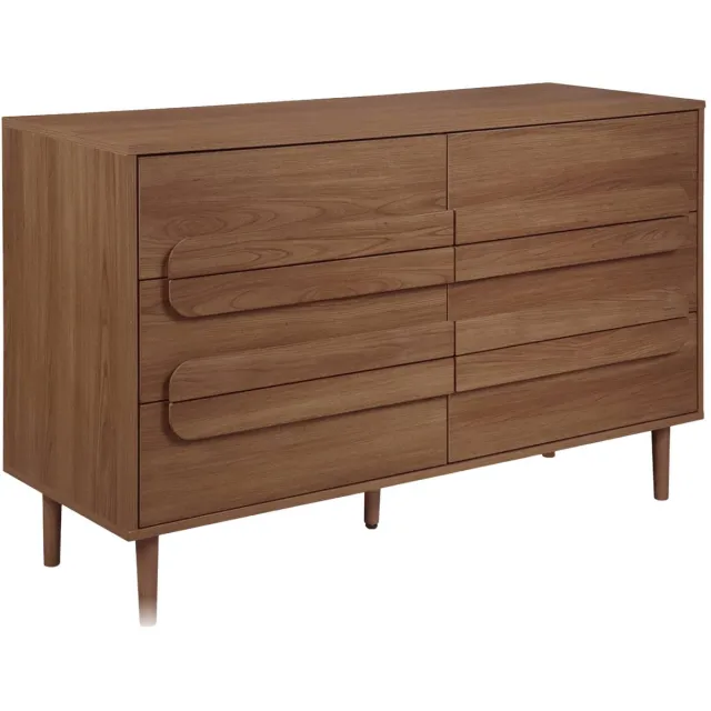 sweeek Vintage ladekast houtdecor met 6 lades 120cm - juliana Walnoot