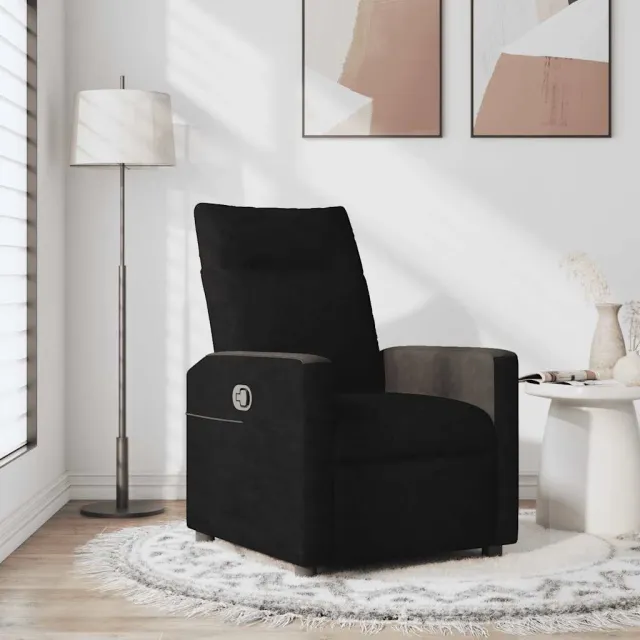 vidaXL Fauteuil verstelbaar stof zwart
