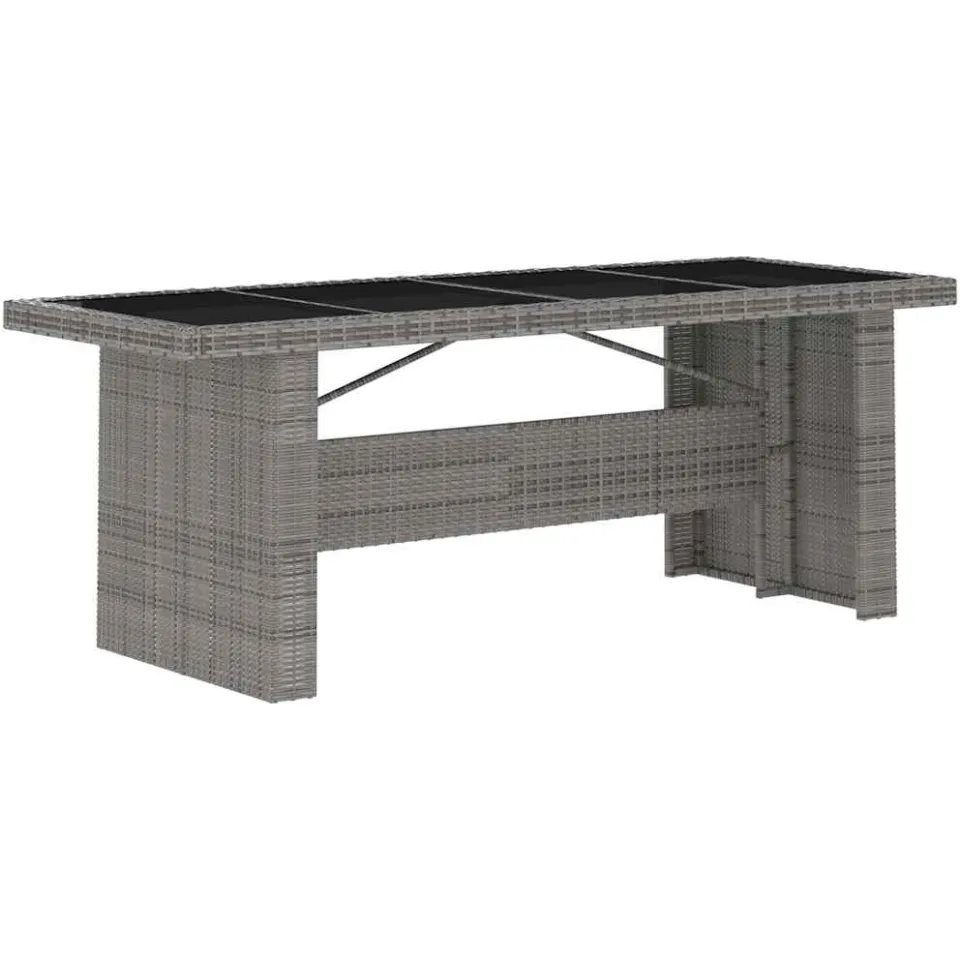 vidaXL 7-delige Tuinset met kussens poly rattan grijs, foto 4