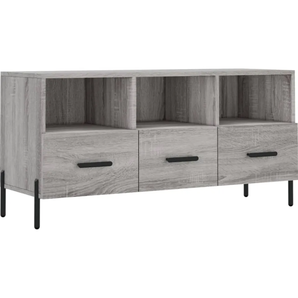 vidaXL Tv-meubel 102x36x50 cm bewerkt hout grijs sonoma eikenkleurig, foto 3