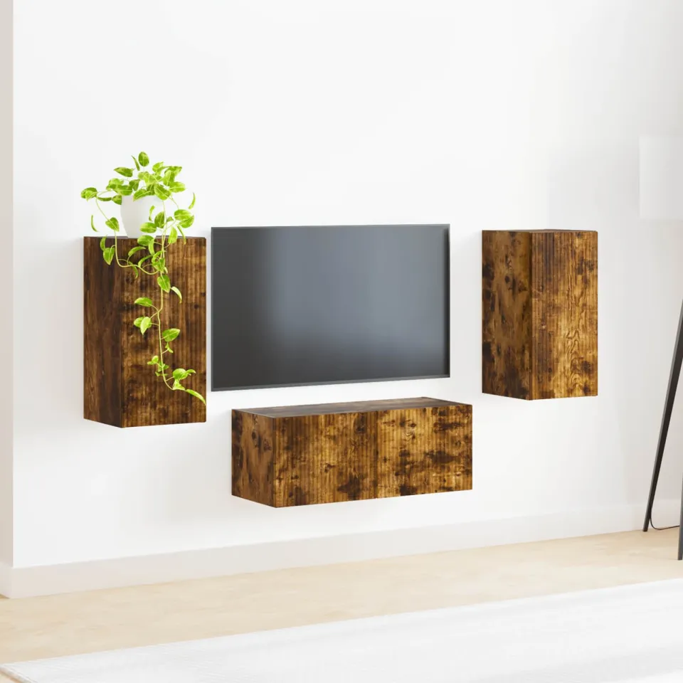 vidaXL Tv-meubelset 6 st Gerookt eiken Bewerkt hout, foto 4