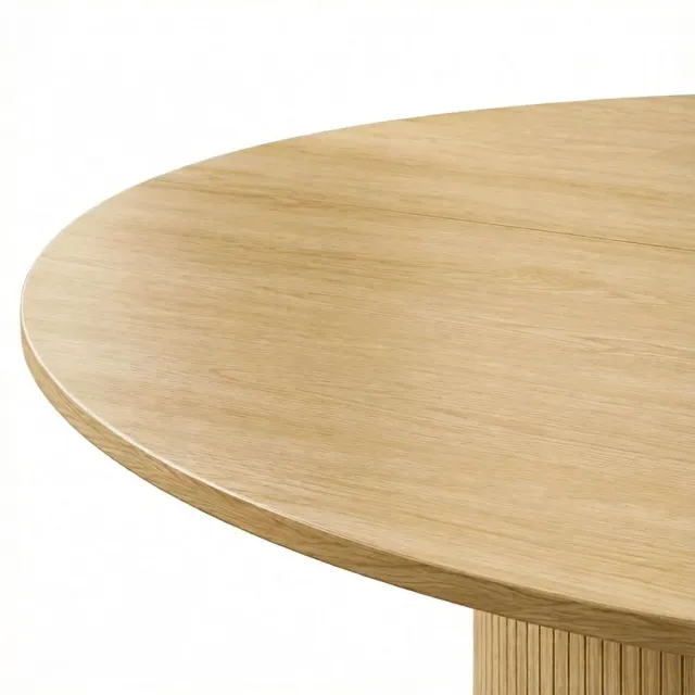 COVREO Ronde eettafel 120 cm naturel houtlook MDF en spaanplaat, voor 4-6 personen Natural