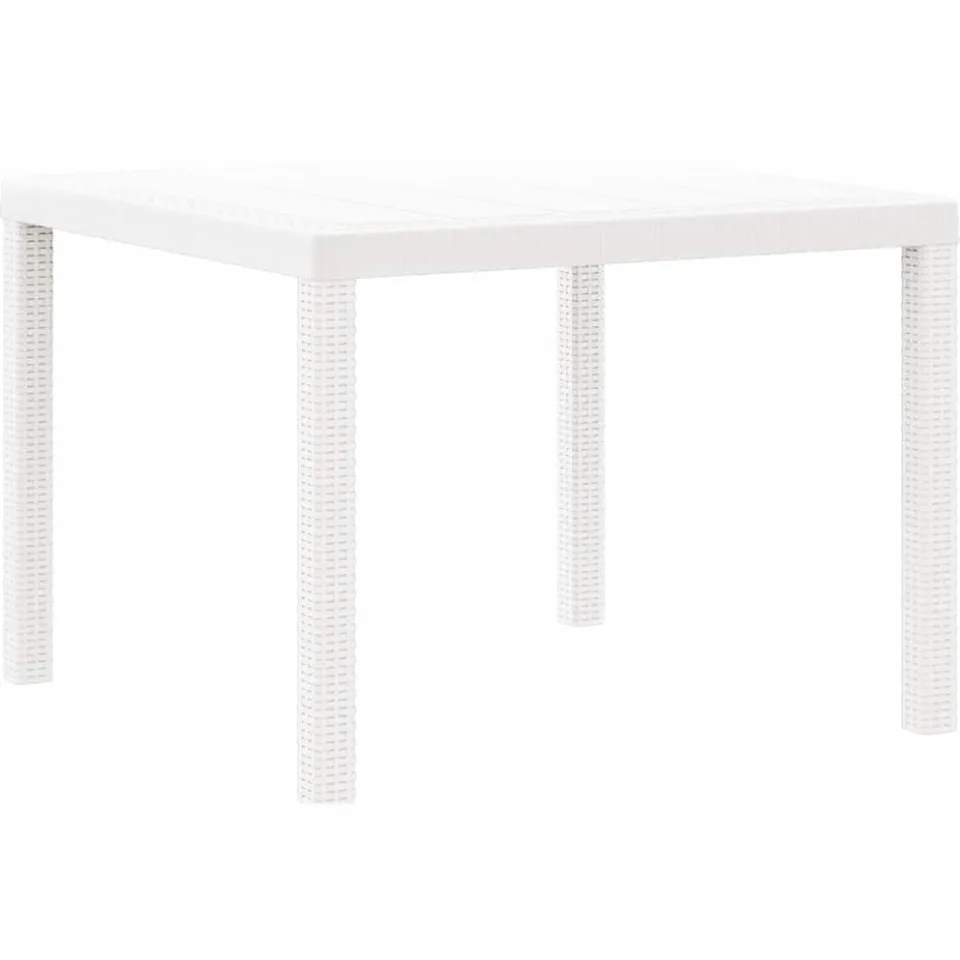 vidaXL Tuinstafel Wit 100 x 100 x 73 cm poly rattan