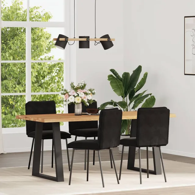 vidaXL Eetkamerstoelen 4 st fluweel zwart