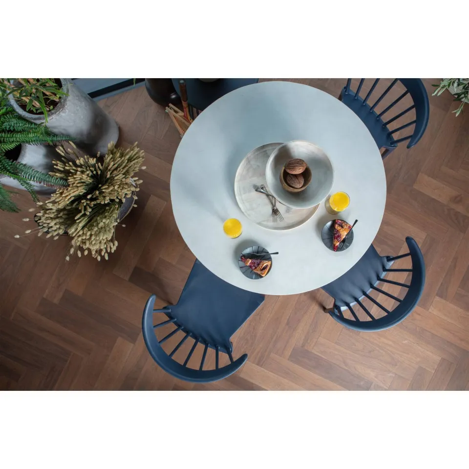WOOOD Damon Ronde Eettafel - Betonlook - Wit - 76x100x10, foto 2