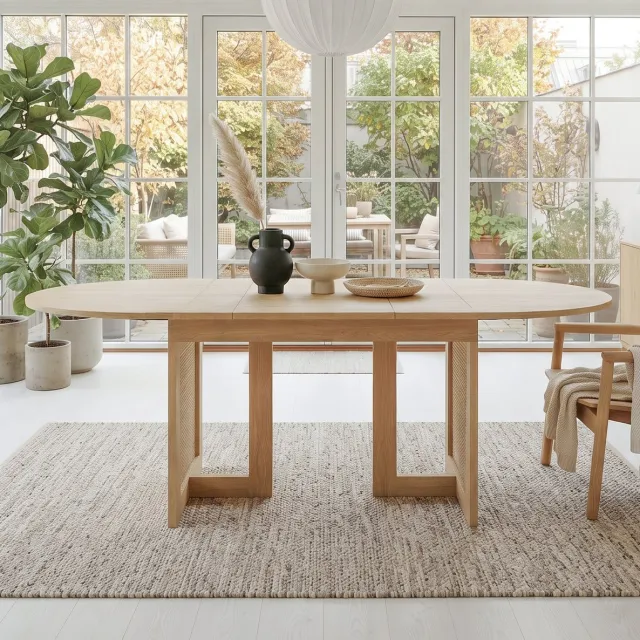 STILVORA Eettafel - Uitschuifbaar Ontwerp Met Afgeronde Hoeken - Voor 6 Tot 8 Personen In Eetkamer - Hout - 200x90x75 Cm - Eikenkleur