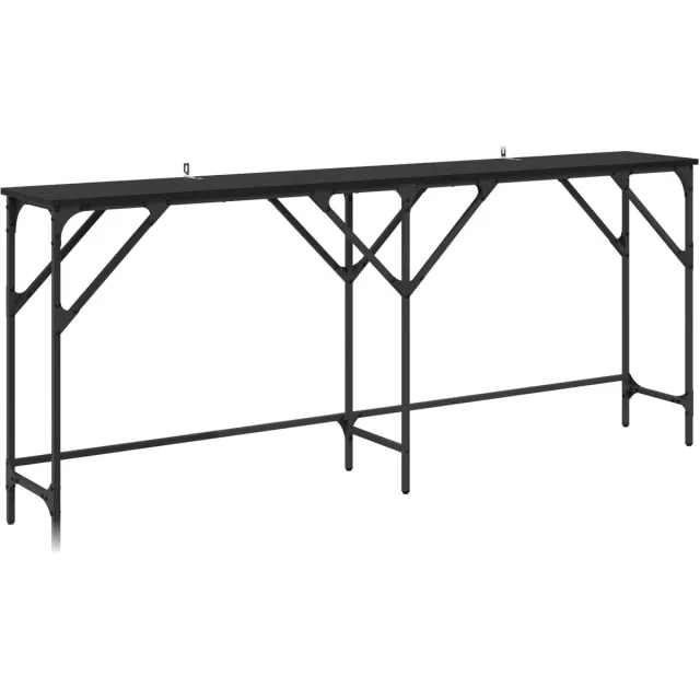 vidaXL Wandtafel - Zwart - Eiken - 180 - x - 30 - x - 75 - cm - Bewerkt - hout Zwart eiken