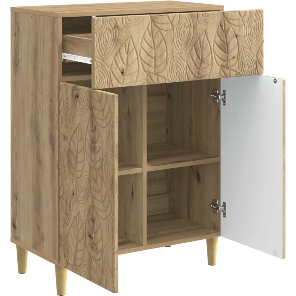 vidaXL Dressoir Artisanaal eiken 66 x 34,5 x 90 cm Bewerkt hout, foto 4