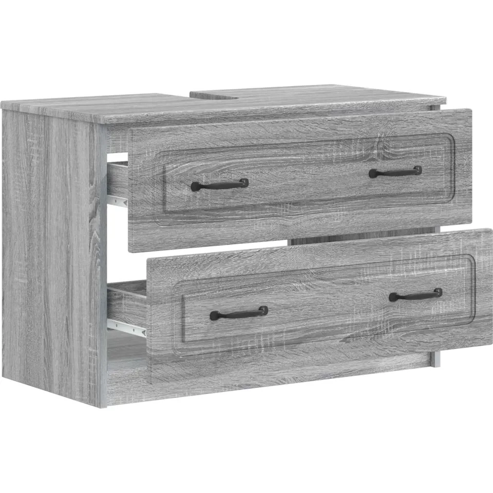 vidaXL Badkamer wastafelkast UTRECHT Grijs Sonoma 82 x 41 x 56 cm