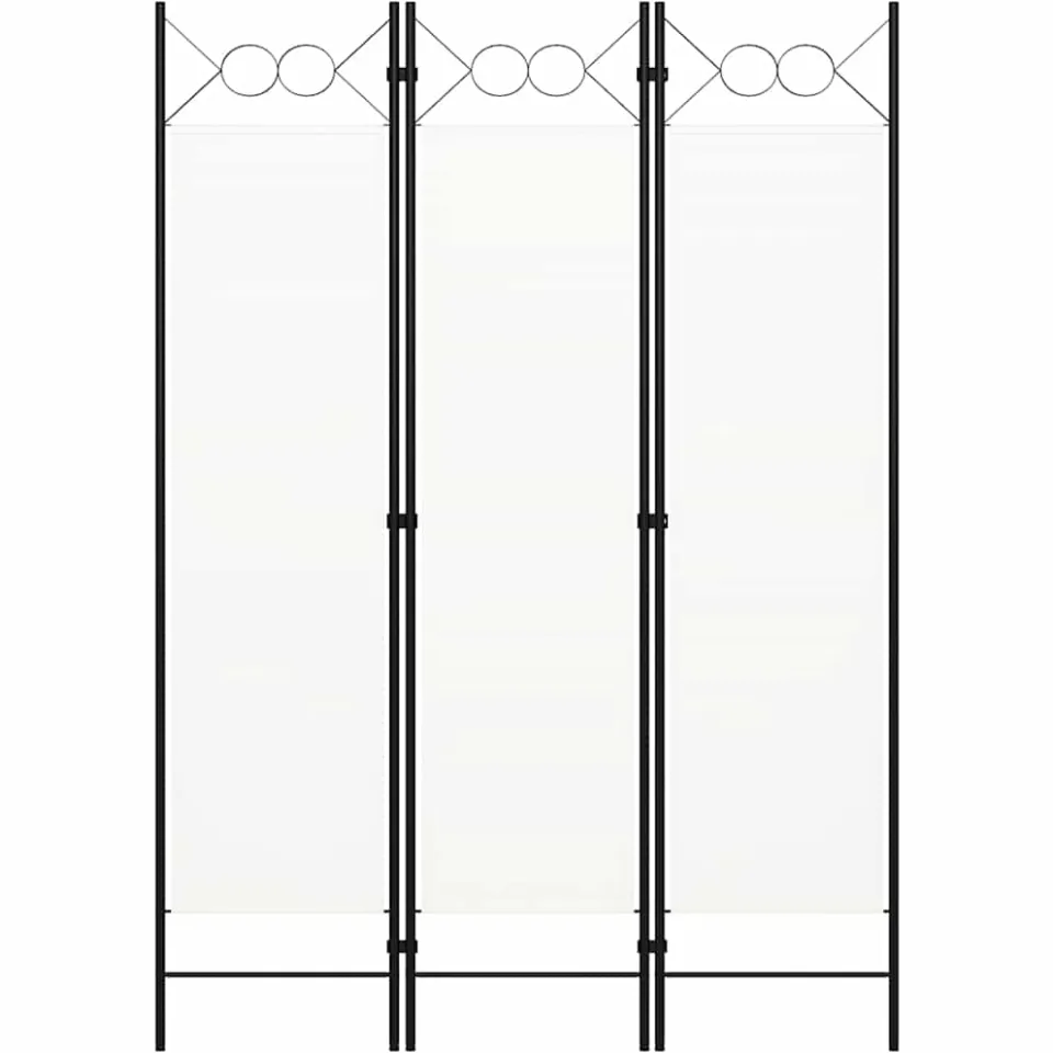vidaXL Kamerscherm met 3 panelen 120x180 cm wit