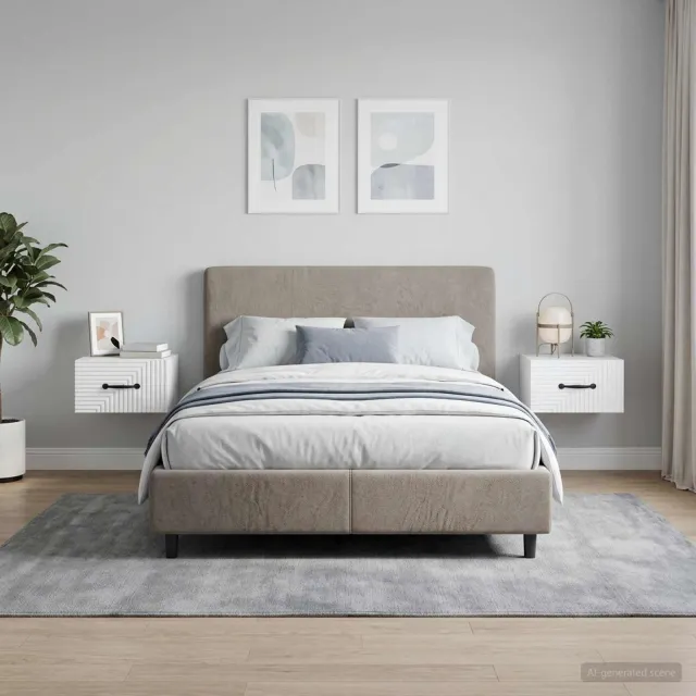 vidaXL Wandbeugel Bedkast 2 st Hoogglans Wit 34,5 x 33 x 20 cm