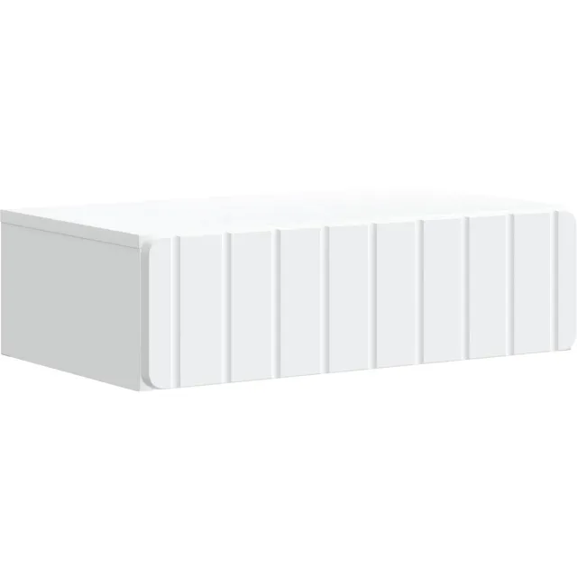 vidaXL Wandgemonteerde - Zijtafel - 59 - x - 34,5 - x - 17 - cm - Bewerkt - hout - Wit