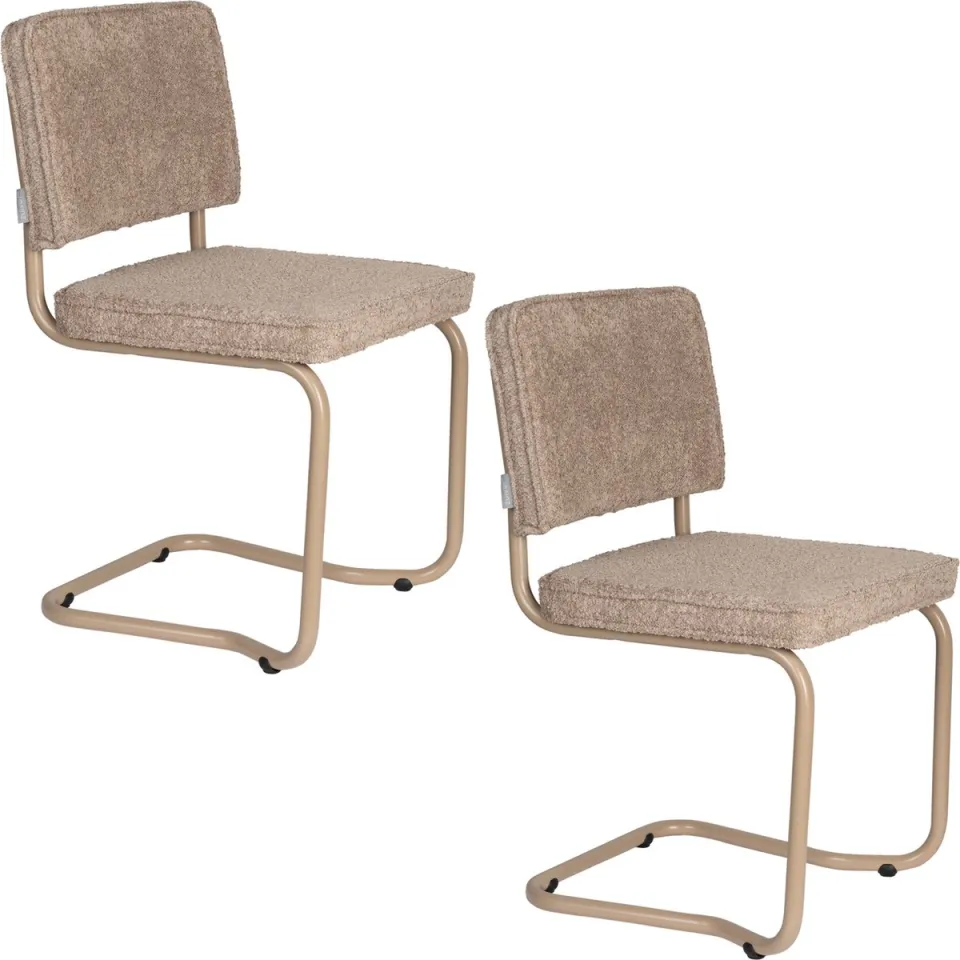 Zuiver Ridge Kink Soft eetkamerstoel beige, foto 2