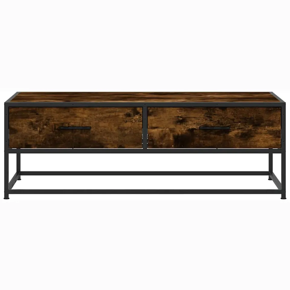 vidaXL Salontafel 100x50x35 cm bewerkt hout en metaal gerookt eiken, foto 4