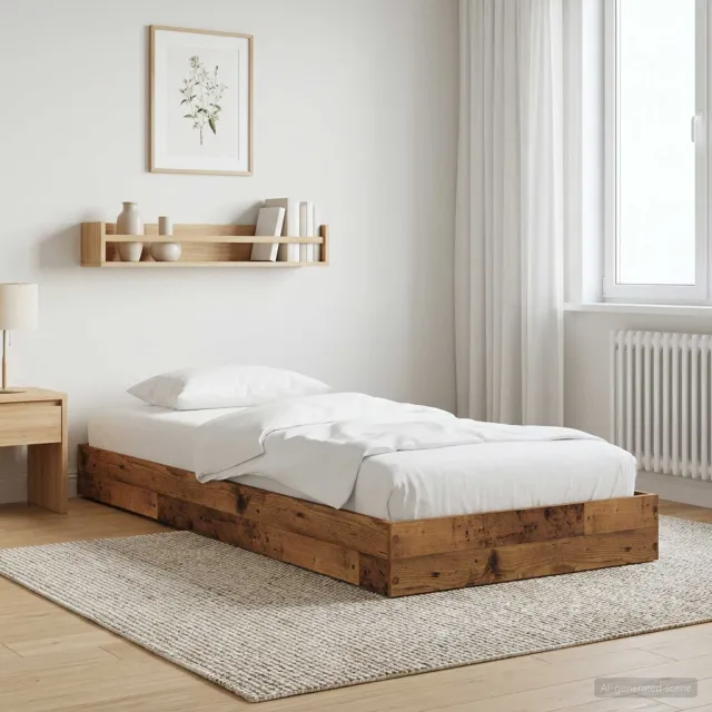 vidaXL Vloerbedframe Oud hout 80 x 200 cm Bewerkt hout Bruin