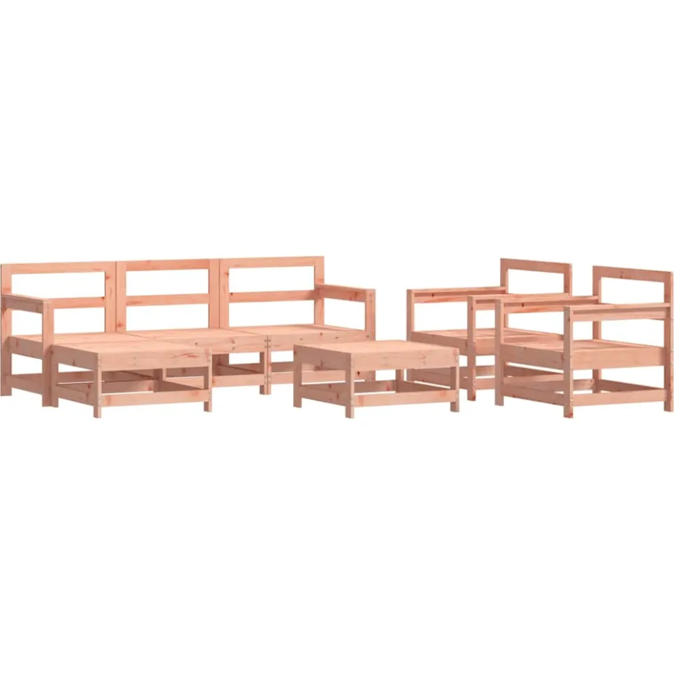 vidaXL 7-delige Loungeset massief douglashout Bruin