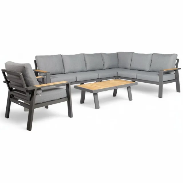 Belito Lotte Loungeset Hoekbank Nr. 5 | Antraciet Aluminium | 288 x 220 cm | 7-persoons