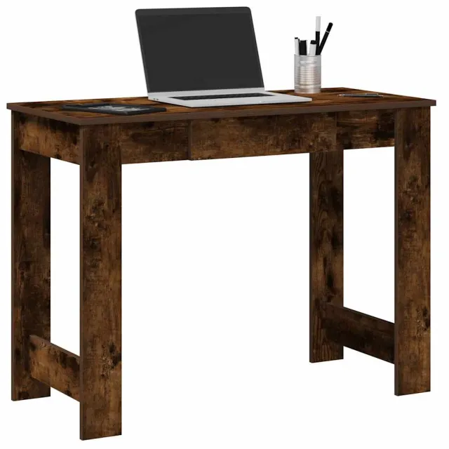vidaXL Bureau 100x45x75 cm bewerkt hout gerookt eikenkleurig Bruin