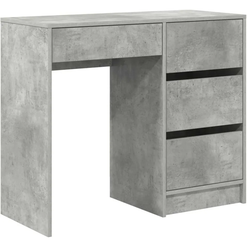 vidaXL Bureau Beton Grijs 90 x 37,5 x 75 cm Bewerkt hout, foto 3