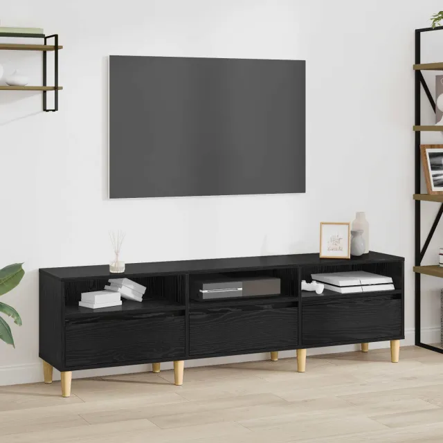 vidaXL TV-kast 150 x 30 x 45 cm Zwart Eiken Bewerkt hout, foto 2