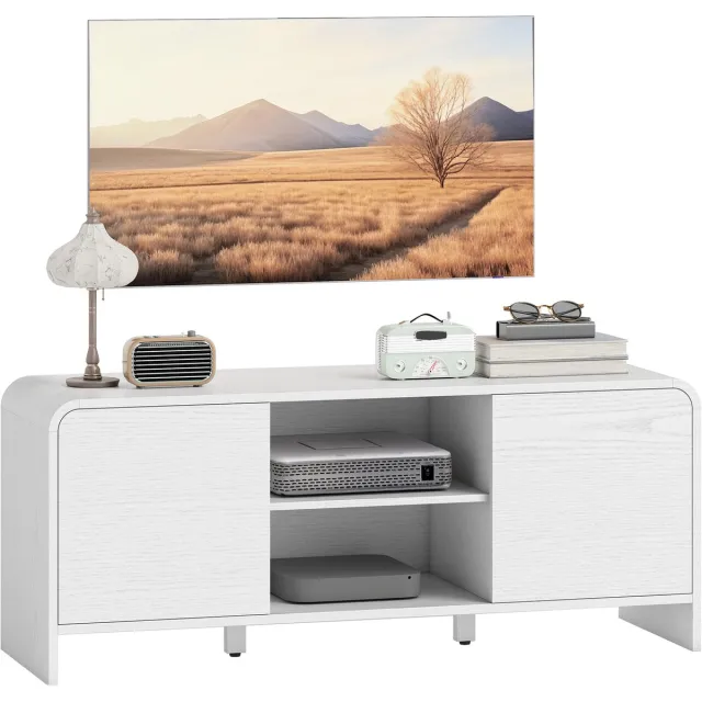 Homcom TV-standaard van MDF, 110x35x45 cm, wit