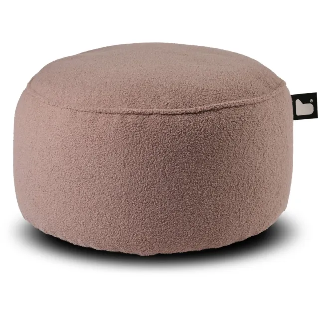 Extreme Lounging b-poufe teddy - poef rond - voor binnen - zacht & comfortabel - 60x40cm - heather roze
