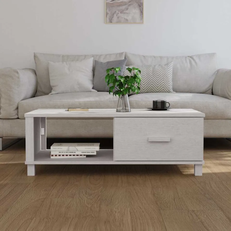 vidaXL Salontafel HAMAR 100x55x35 cm massief grenenhout wit, foto 3