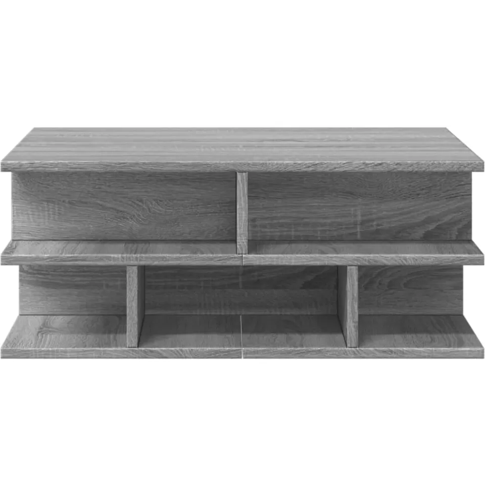 vidaXL Salontafel 70x70x29 cm bewerkt hout grijs sonoma