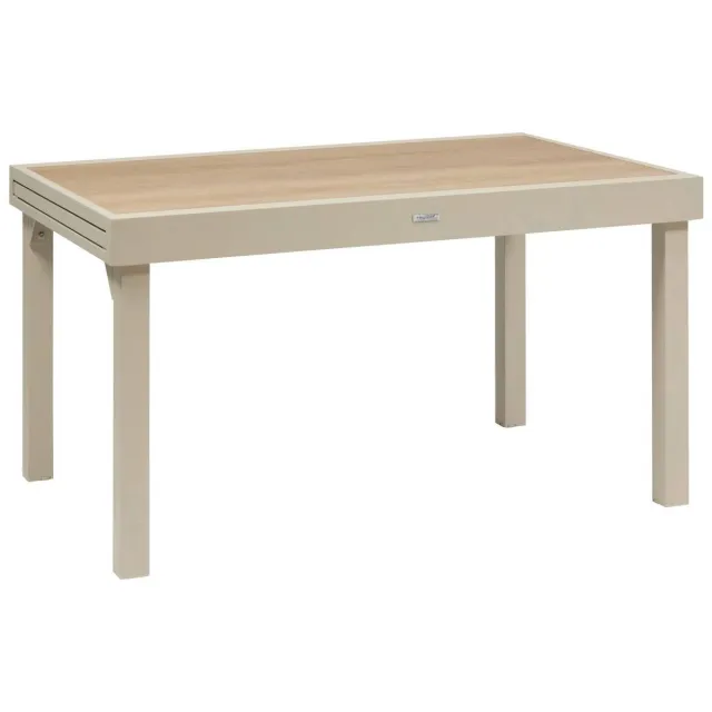 Hespéride Uitschuifbare tuintafel voor 10 personen van aluminium en glas PIAZZA Argile
