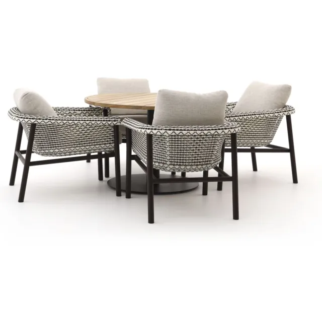 Zavelli Cuore ø 120cm dining tuinset 5-delig Taupe