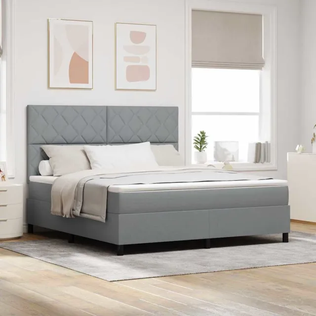 vidaXL Boxspringbed met hoofdeinde Lichtgrijs 180 x 200 cm Stof