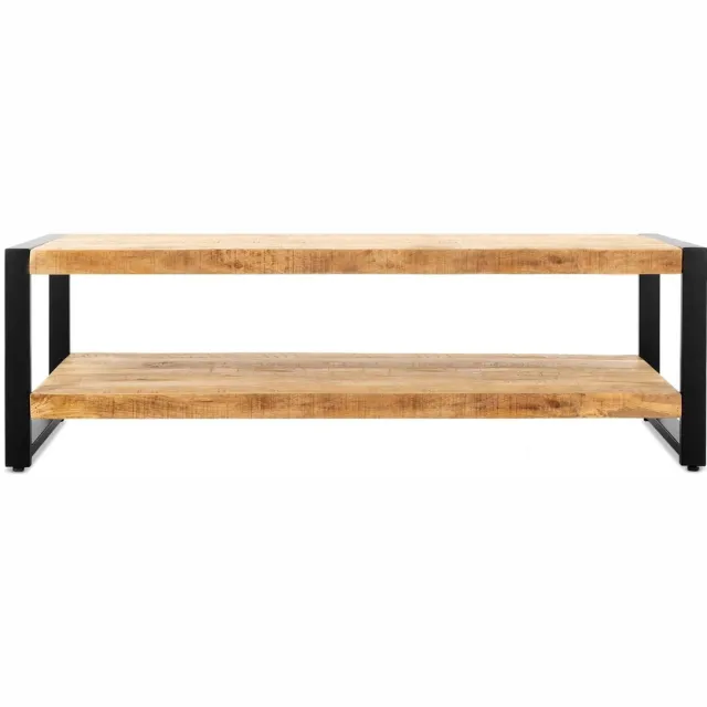 Benoa Salontafel Britt met onderplank mangohout 140x70 cm - Naturel