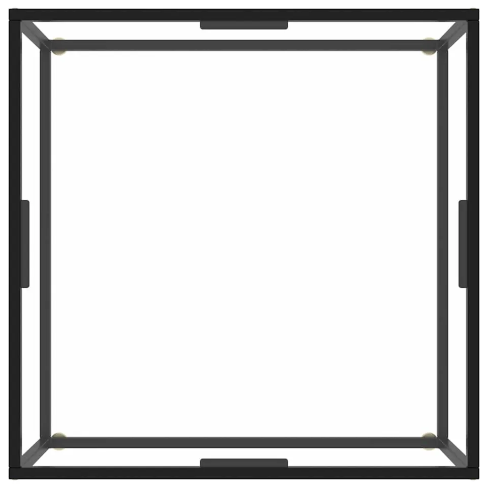 vidaXL Salontafel met gehard glas 80x80x35 cm zwart, foto 3