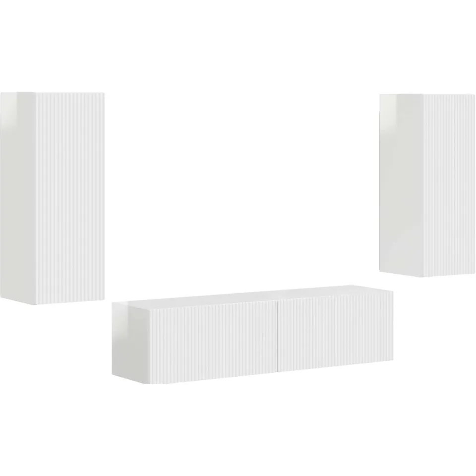 vidaXL Tv-meubelset 2 st 30 x 31 x 80 cm Hoogglans wit, foto 3