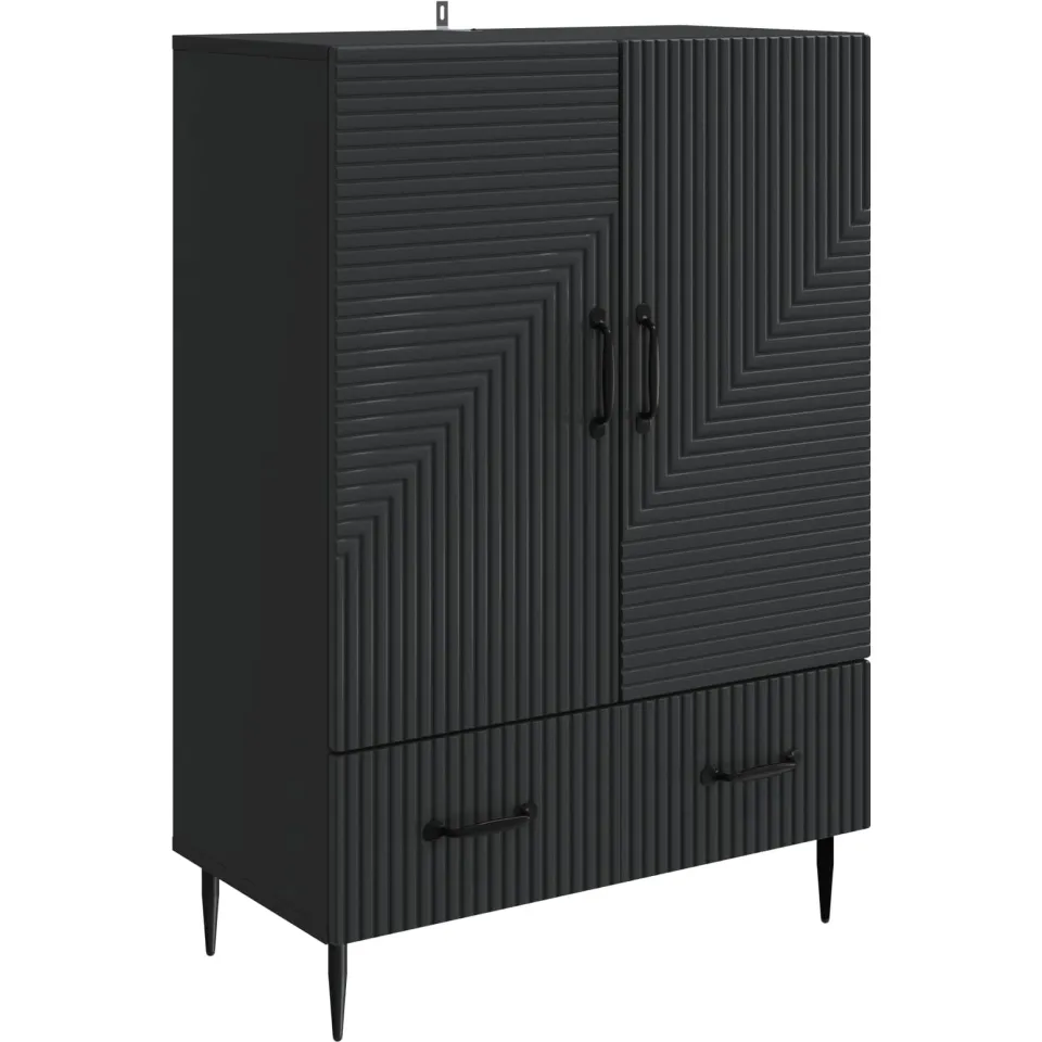 vidaXL Dressoir met lade Zwart 66 x 34,5 x 95 cm Bewerkt hout