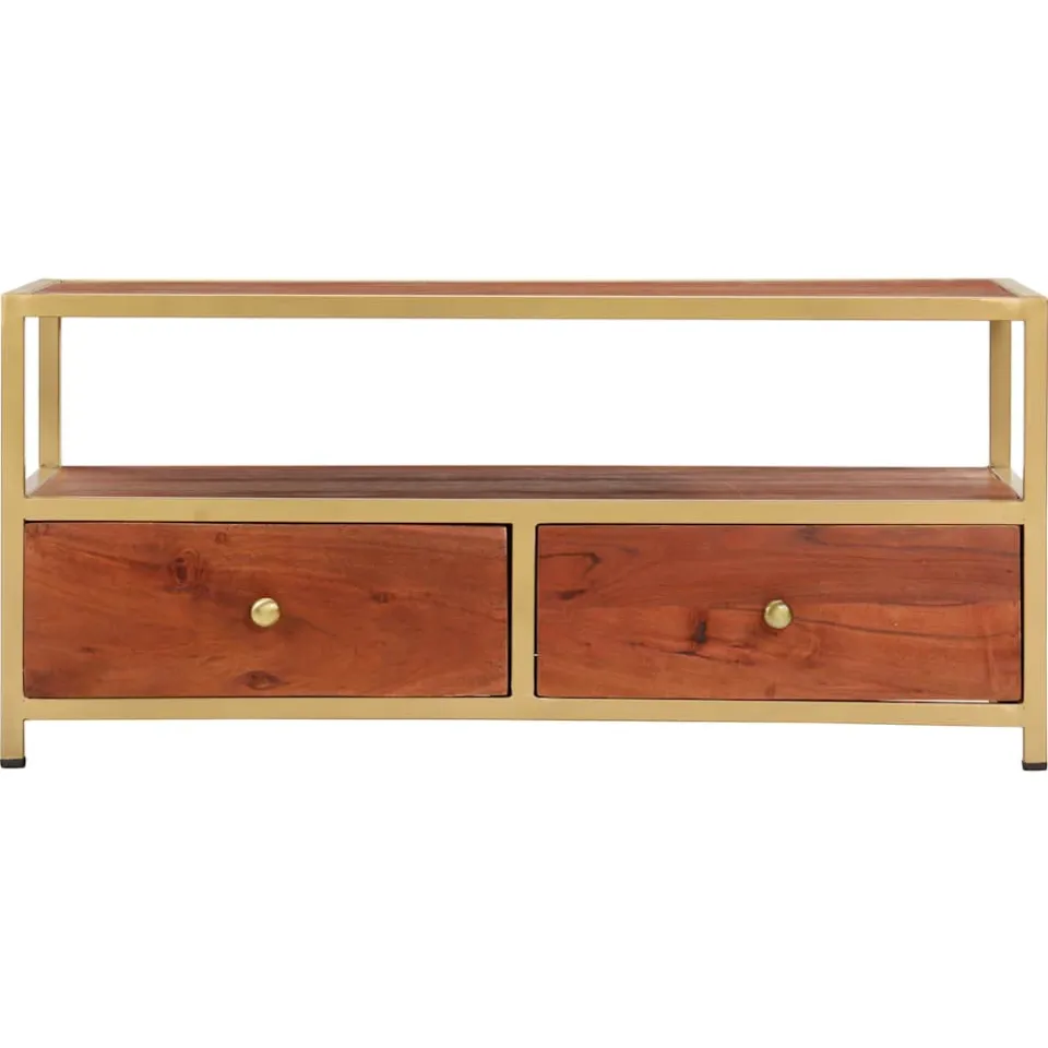 vidaXL Salontafel 90x50x40 cm massief acaciahout bruin, foto 3