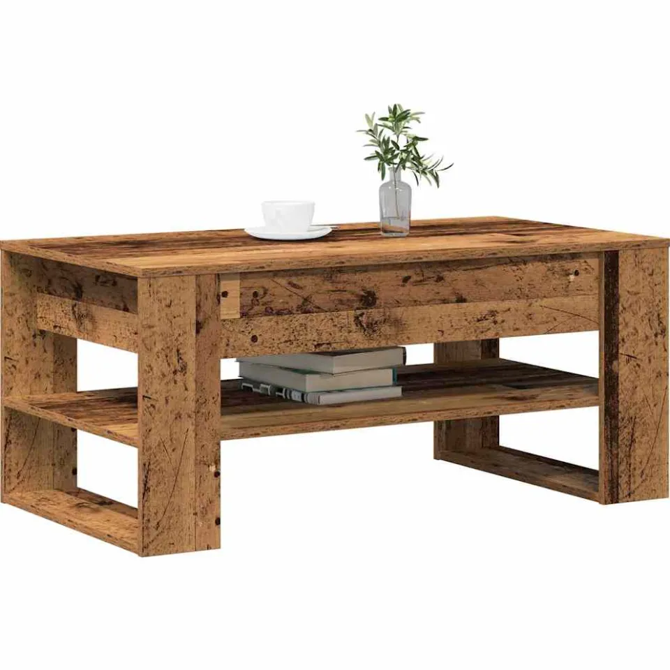 vidaXL Salontafel Oud Hout 102 x 55 x 45 cm Bewerkt hout Bruin