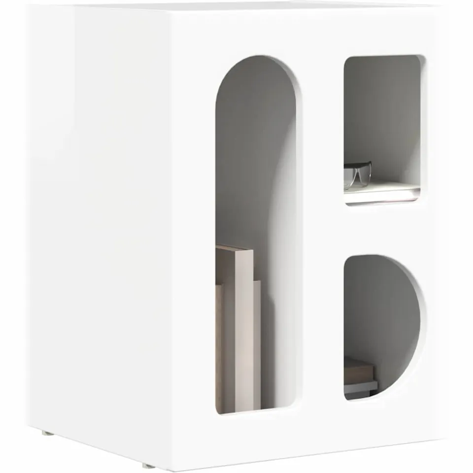 vidaXL Nachtkastje ELST 2 st Hoogglans wit 40 x 35 x 50 cm