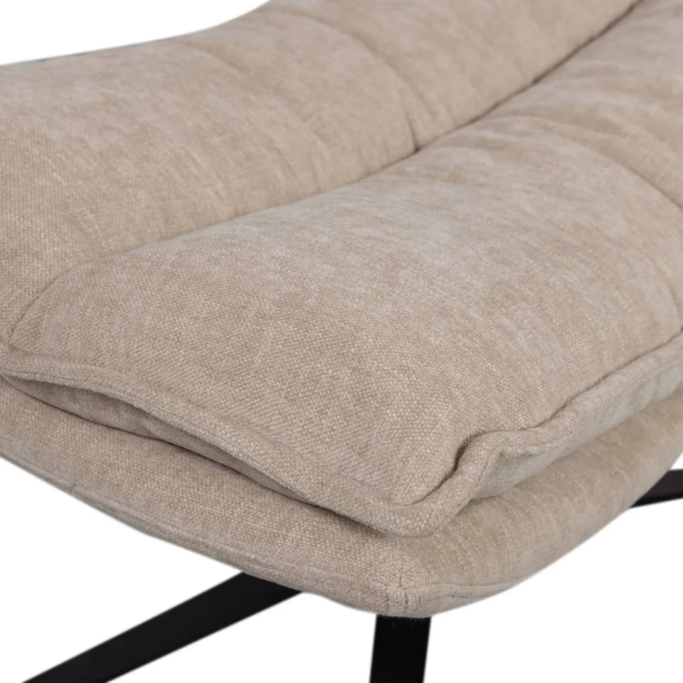 WOOOD Kube Draaifauteuil Met Hocker - Chenille stof - Naturel, foto 7