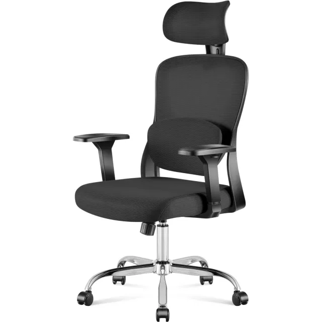Mark Adler Manager 3.2 Bureaustoel – Ergonomisch – Mesh HD – Verstelbare Hoofdsteun & Lendensteun – Softflex – 2D Armleuningen – Zwart – BIFMA Klasse 3 – 130 kg
