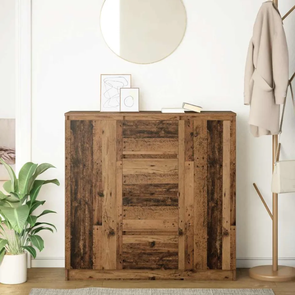 vidaXL Dressoir met lades 100,5x35x98,5 cm bewerkt hout oud hout bruin, foto 3