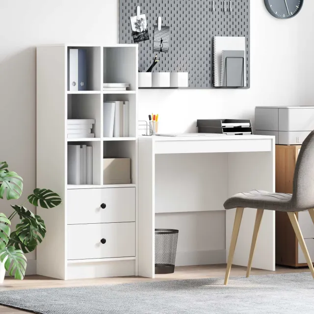 vidaXL Bureau Wit 125,5 x 50 x 127 cm 2 st, foto 2