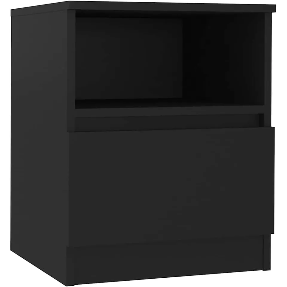 vidaXL Nachtkastjes 2 st 40x40x50 cm bewerkt hout zwart, foto 4