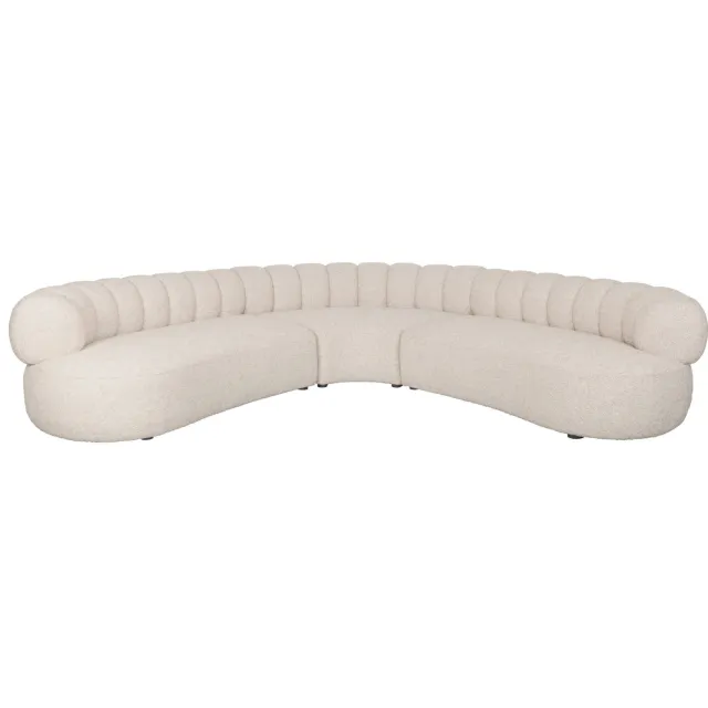 Dutchbone hoekbank Duvane met ronde hoek - beige