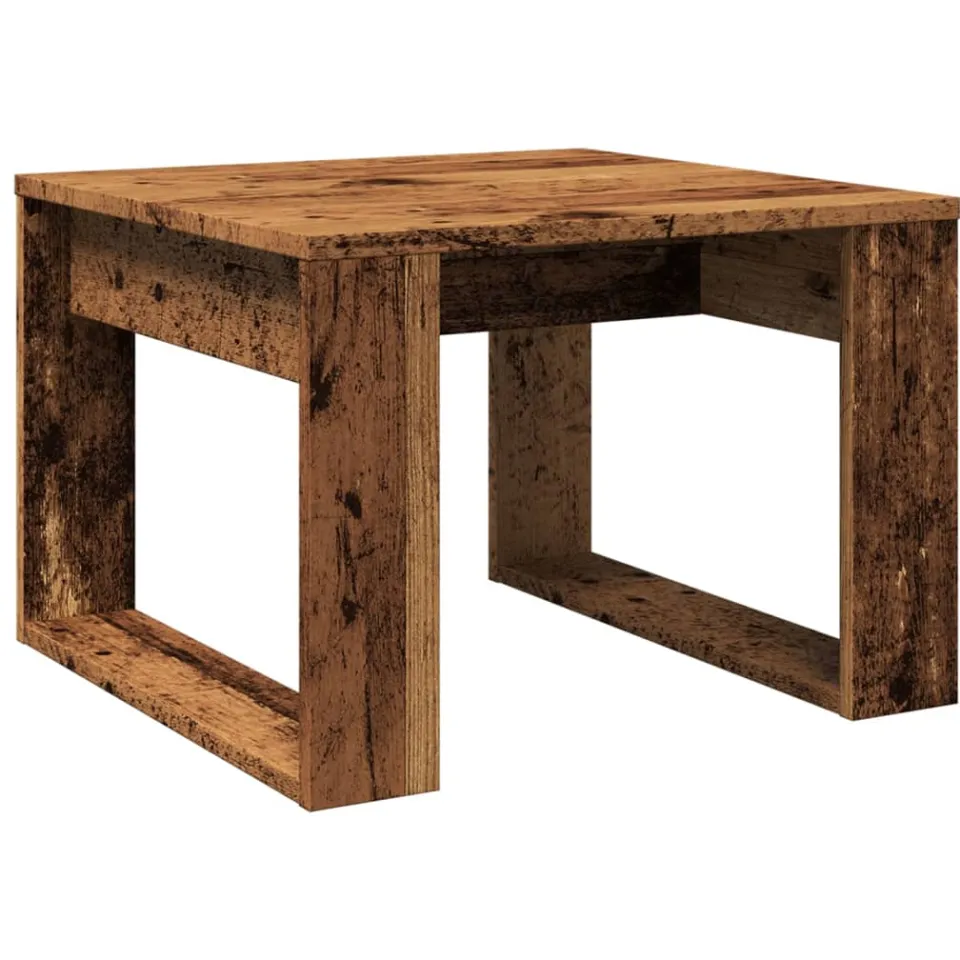 vidaXL Bijzettafel 50x50x35 cm bewerkt hout oud houtkleurig bruin, foto 4